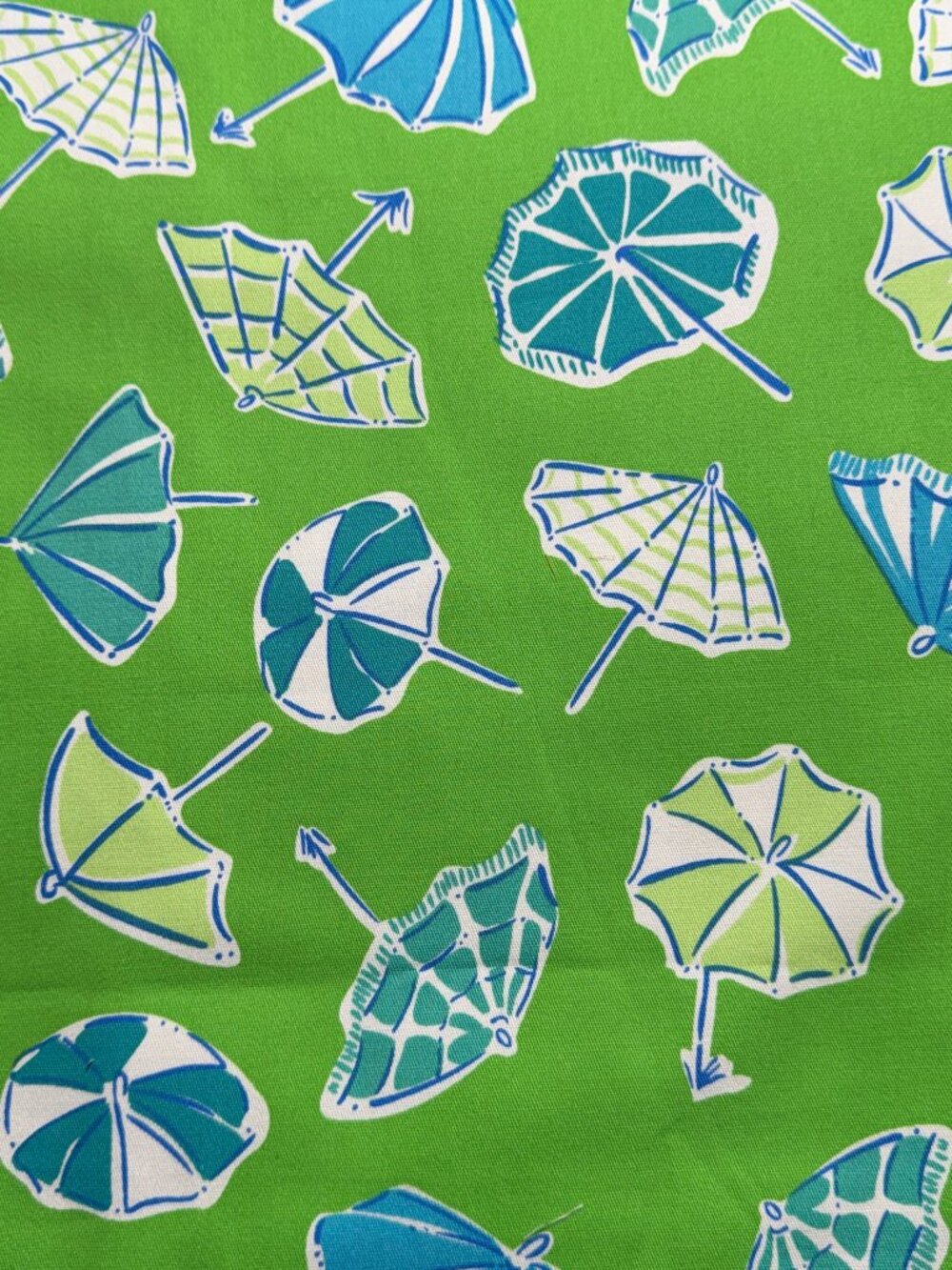 2 yards yard of Green Sun Umbrella Summer Decorator Fabric #1183
